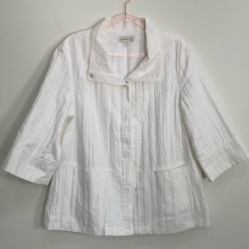 Coldwater Creek Blazer Crinkle Women's 14 Crinkle‎ Cotton Linen